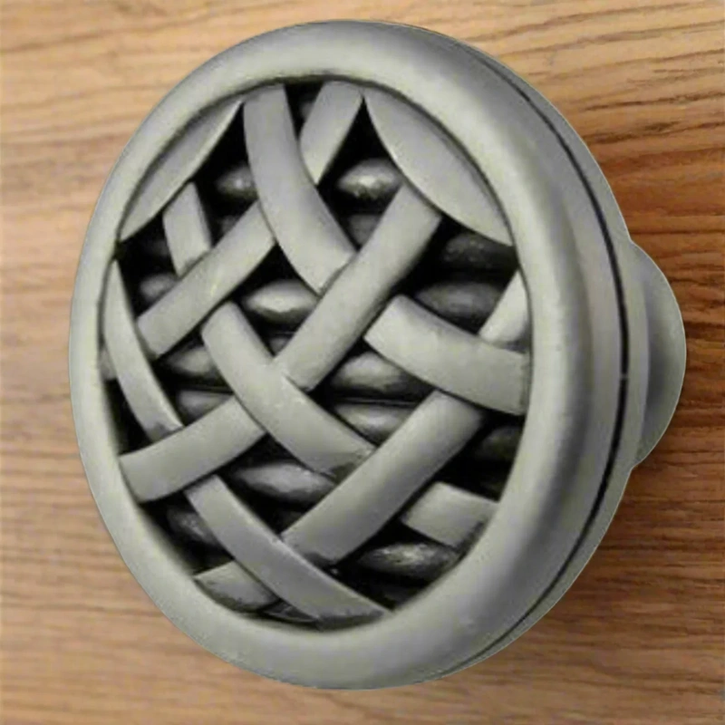 1 1/2 Inch Crossover Ribbon Satin Pewter Cabinet & Furniture Knob