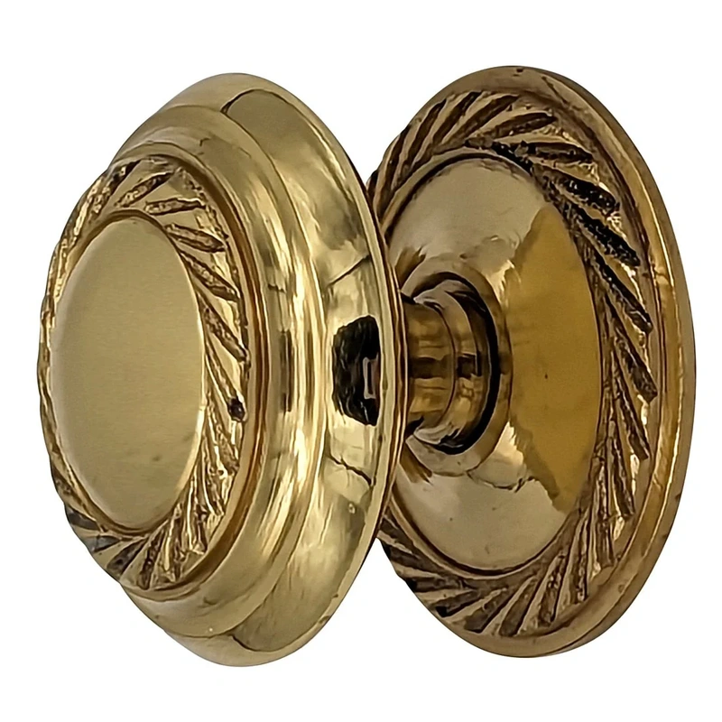 1 1/2 Inch Georgian Roped Cabinet Knob with Backplate (Several Finishes Available)