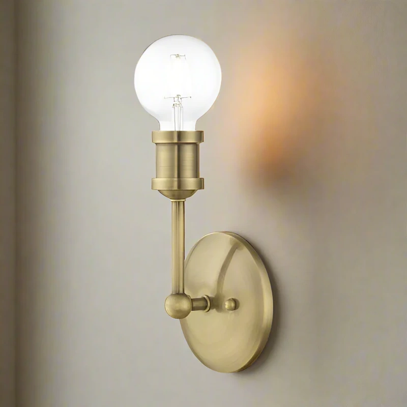 1 Light Antique Brass ADA Vanity Sconce