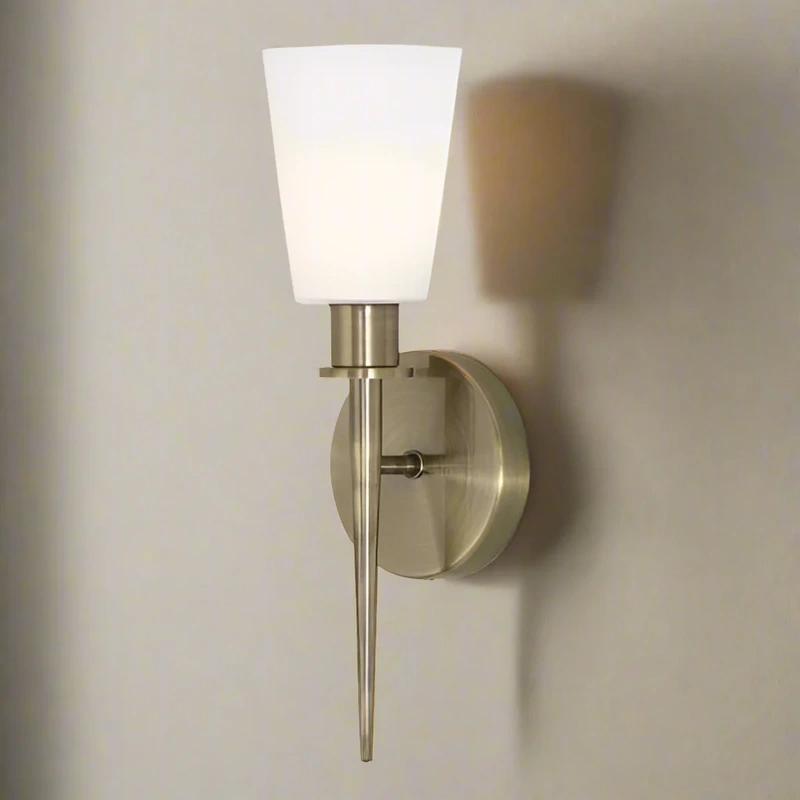 1 Light Antique Brass ADA Wall Sconce