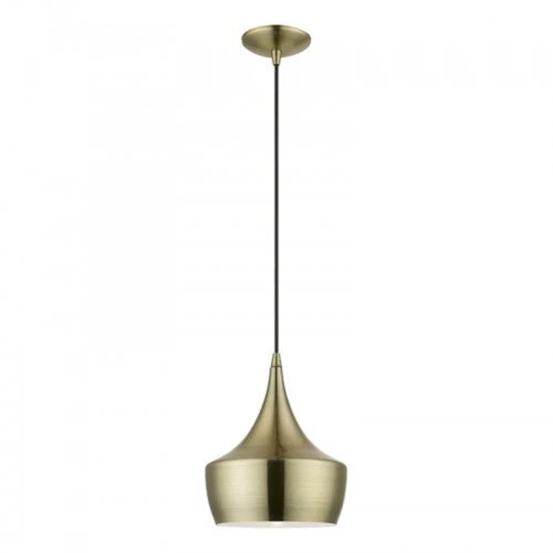 1 Light Antique Brass Pendant