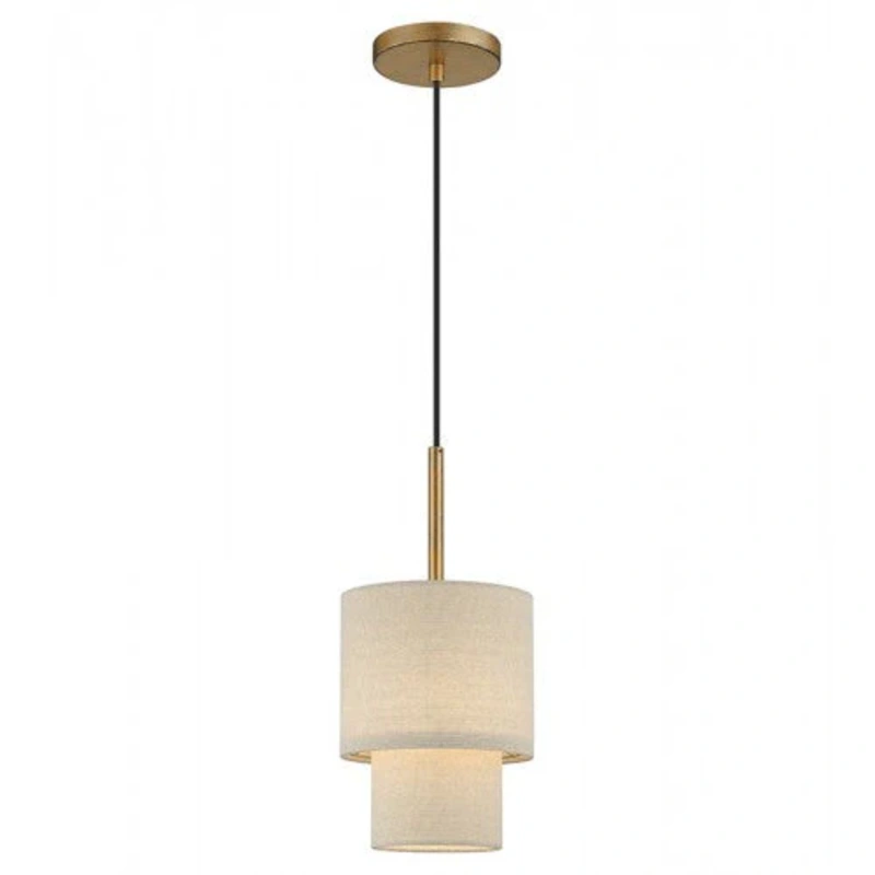 1 Light Antique Gold Leaf Mini Pendant