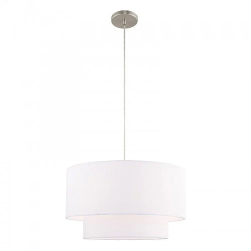 1 Light Brushed Nickel Pendant Chandelier