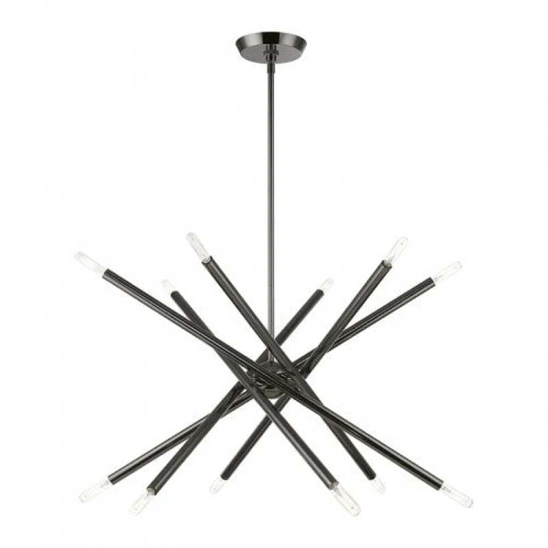 12 Light Black Chrome Chandelier