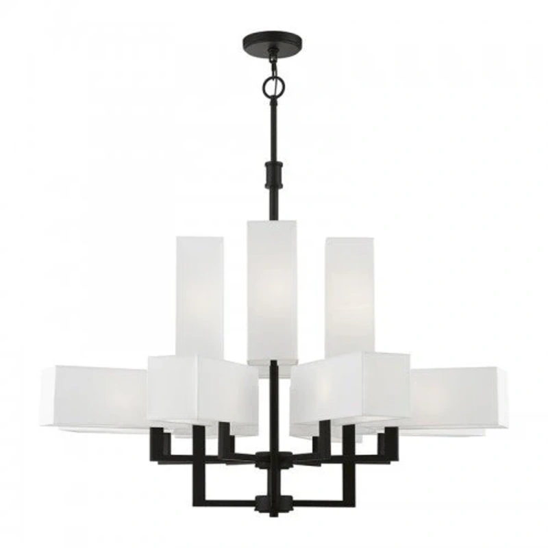 12 Light Black Extra Large Foyer Chandelier