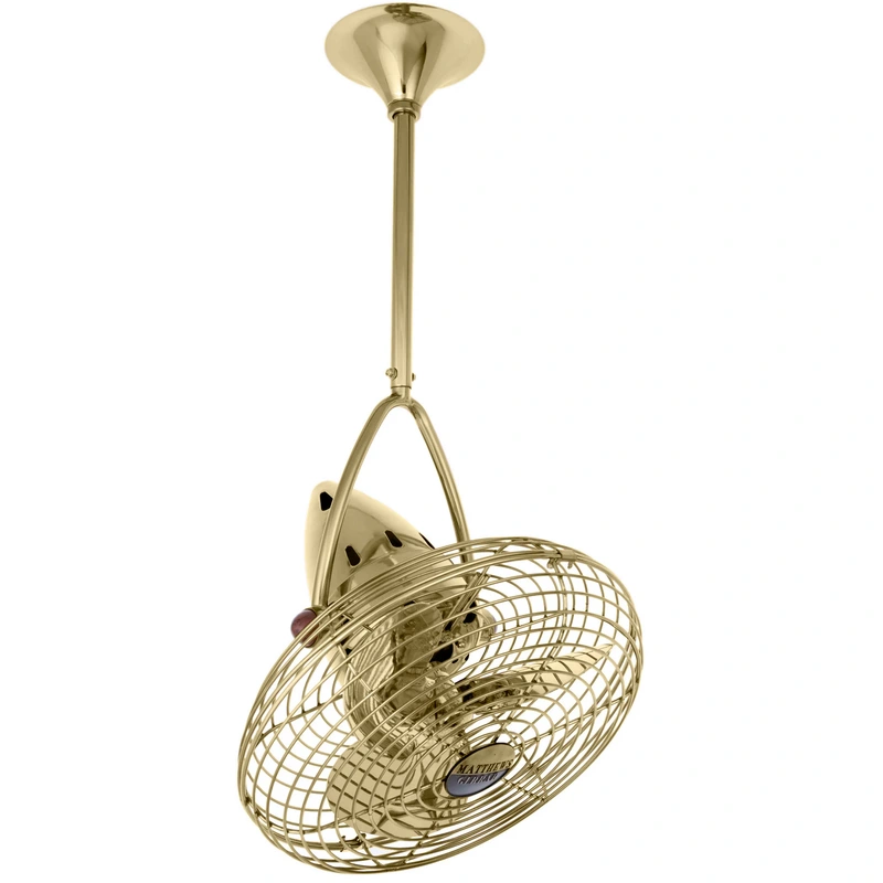 16″ Ceiling Fan from the Jarold Direcional Collection in Polished Brass Finish by Matthews Fan Company