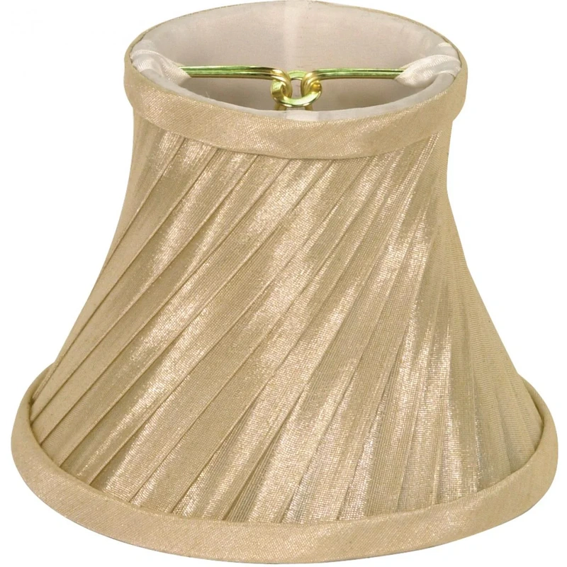 Clip On Shade, Beige Swirl Folded Pleat, 3″  Top, 5″  Bottom, 4″  Side Clip On Shade by Satco