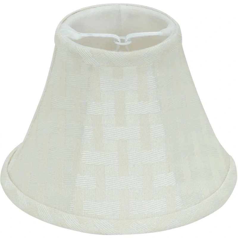 Clip On Shade, Cream Bamboo Linen, 3″  Top, 6″  Bottom, 4-1/2″  Side Clip On Shade by Satco