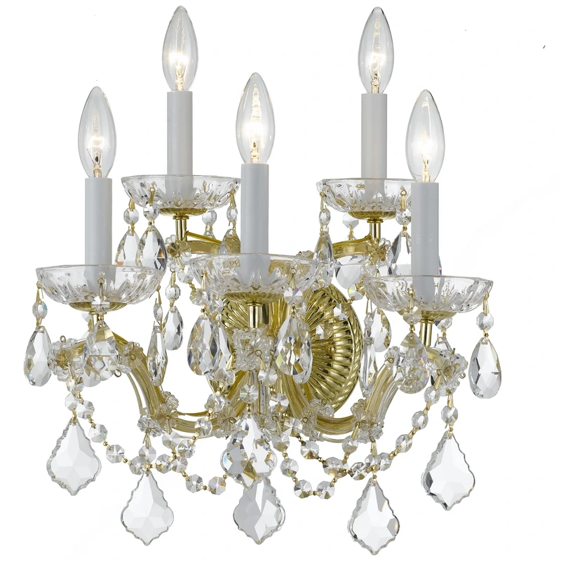 Five Light Wall Mount from the Maria Theresa Collection in Gold Finish by Crystorama