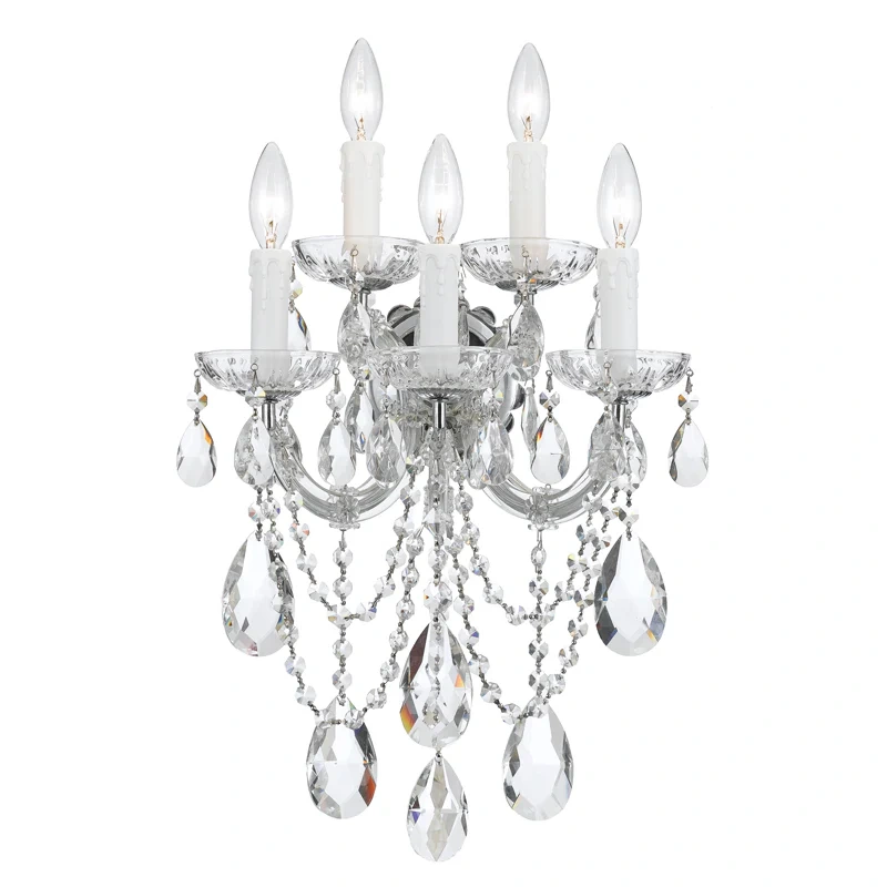 Five Light Wall Mount from the Maria Theresa Collection in Polished Chrome Finish by Crystorama