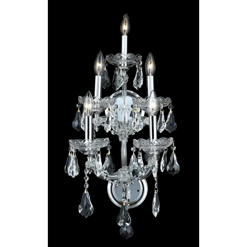 Five Light Wall Sconce from the Maria Theresa Collection in Chrome Finish by Elegant Lighting