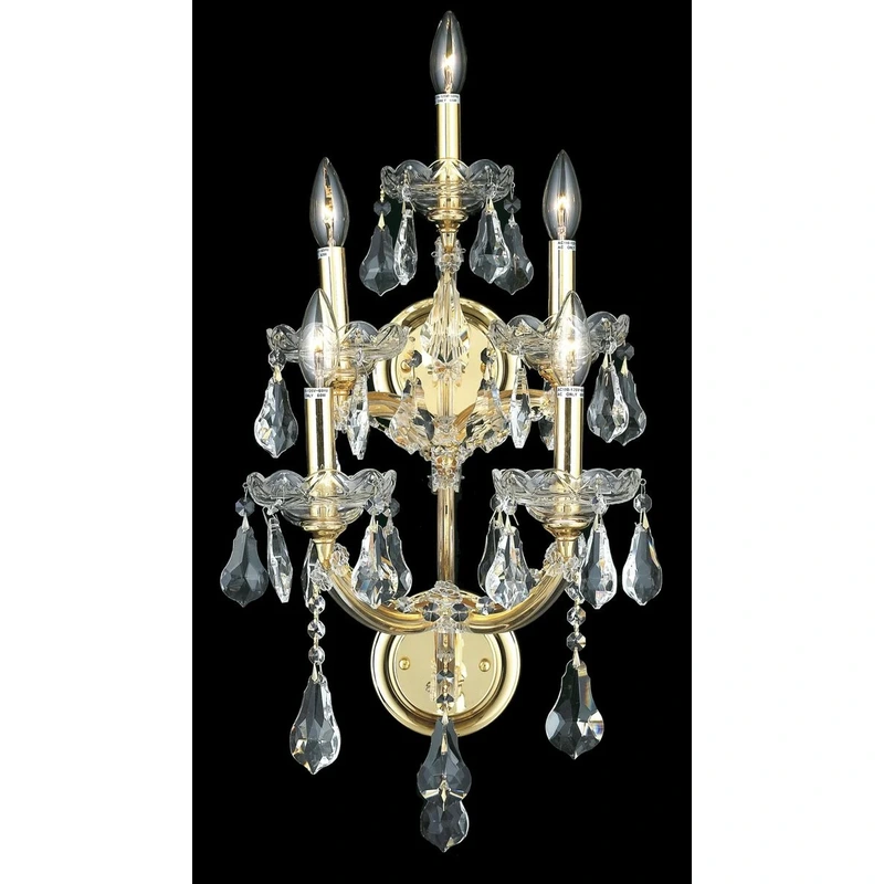 Five Light Wall Sconce from the Maria Theresa Collection in Gold Finish by Elegant Lighting