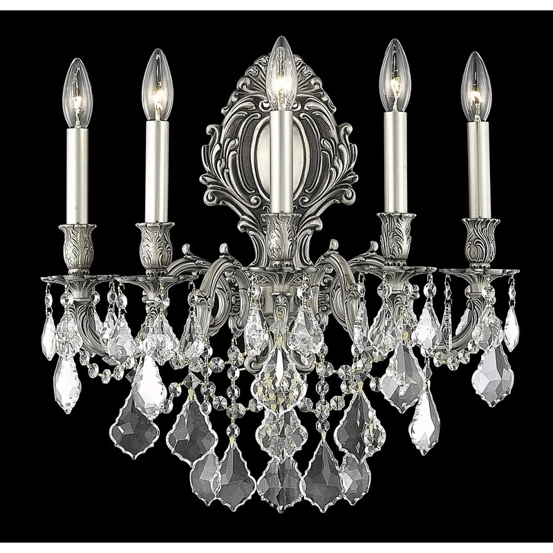 Five Light Wall Sconce from the Monarch Collection in Pewter Finish by Elegant Lighting